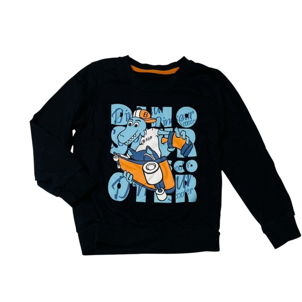 Kids Black Dinosaur Graphic Sweatshirt‎
